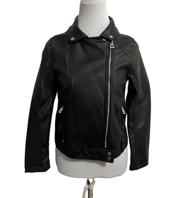 Urban Republic Faux Black Leather Moto Jacket Girls Large 14/16 - Image 1 of 4