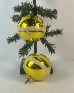 1445/25 2x alter Christbaumschmuck Weihnachtsschmuck Kugeln - Picture 1 of 3
