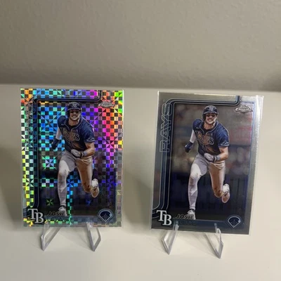 2025 Topps Chrome Baseball Josh Lowe #111 Rays X-Fractor /Base Card Lot (2) - Image 1 of 2