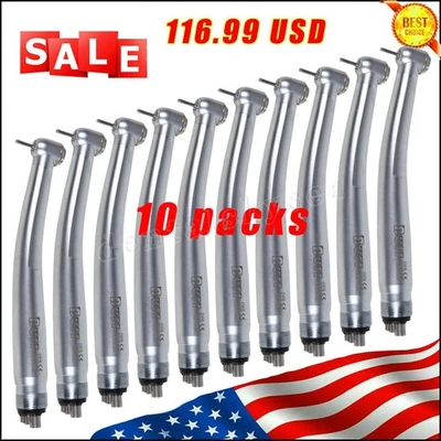 10 piezas NSK PANA MAX Estilo Dental Alta Velocidad Pieza de Mano Turbina Pulsador 4 Agujeros Foto 1 de 4