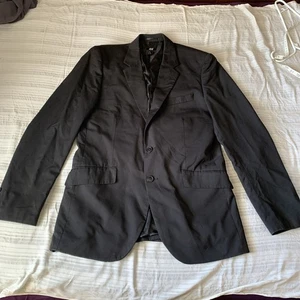 H&M Men’s 40r LINED black Button Up Blazer Jacket POCKETS  - Picture 1 of 24