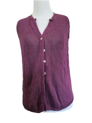 J Jill Size Small Cardigan Vest Women’s  Plum Sleeveless Button Sweater vest - Image 1 of 4