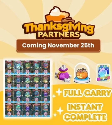 🌈Monopoly.Go 🔥Partner Event - Thanksgiving Partner 🔥Slot Fast Carry  - Image 1 of 4