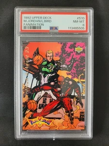 1992 Upper Deck Michael Jordan Agent 23/Larry Bird Birdman FaniMation #510 PSA8 - Picture 1 of 2