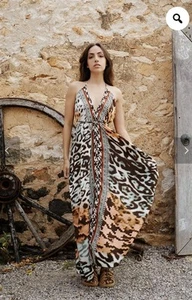 Silk Animal Print Maxi Dress - Picture 1 of 6
