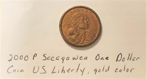 2000 P Sacagawea One Dollar Coin US Liberty, gold color - Picture 1 of 4