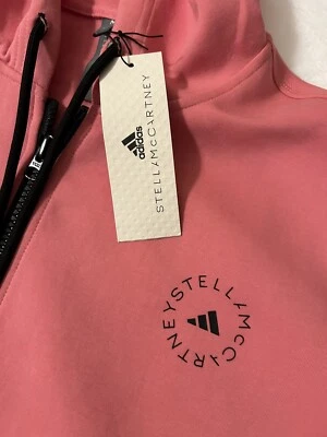 Moletom com capuz Adidas by Stella McCartney cropped com zíper rosa nebulosa tamanho M - Imagem 1 de 4