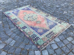 Turkish Antique rug Bohemian Area rug Oushak rug Vintage Rug Handmade Wool rug - Picture 1 of 12