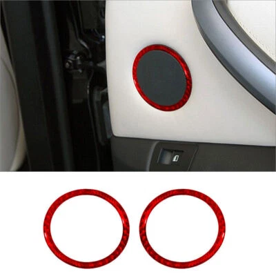 Cubierta de altavoz de puerta trasera de coche de fibra de carbono roja para BMW X5 E53 2000-2006 2 piezas Foto 1 de 4