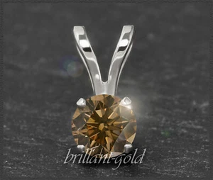 Diamant Anhänger mit 0,55ct aus 585 Gold, Brillant in Cognac Chamapgner, Neu - Bild 1 von 4