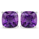 5.20 ct. tw. Amethyst Studs Earrings in Rhodium-Plated Sterling Silver