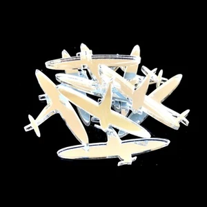 Spitfire Shaped Crafting Mirrors Pks 10, Many Colours/Sizes, Engraving/Hoops - Picture 1 of 3