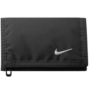 NEW Nike SWOOSH WALLET *BLACK BASIC MENS WOMENS CARD HOLDER MONEY UNISEX DRI FIT - Picture 1 of 5
