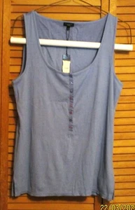 NEW WITH TAGS-WOMENS TALBOTS TANK TOP-DAKER BABY BLUE- SIZE L - Picture 1 of 7