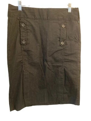 NUEVO CON ETIQUETAS Falda Banana Republic Para Mujer Talla 6 Negra Rayas Negocios Informal Foto 1 de 4