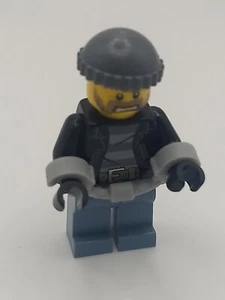 LEGO City Criminal In Handcuffs Minifigure Escaped Convict Leather Jacket - Picture 1 of 2