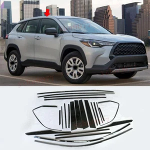 2022-23 For Toyota Corolla Cross Steel Black Chrome Side Window Strip Cover Trim - Picture 1 of 5