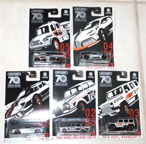 Matchbox 70 Years SPECIAL EDITION SET OF 5 ~ Bugatti, Jeep, Ford GT, Mercedes, + - Picture 1 of 3