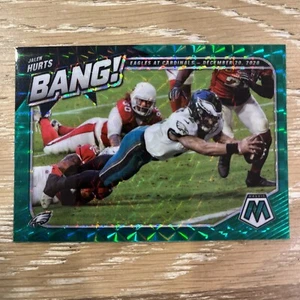 JALEN HURTS 2021 Panini Mosaic Bang! Mosaico verde Prizm #B-4 Philadelphia Eagles - Imagen 1 de 2