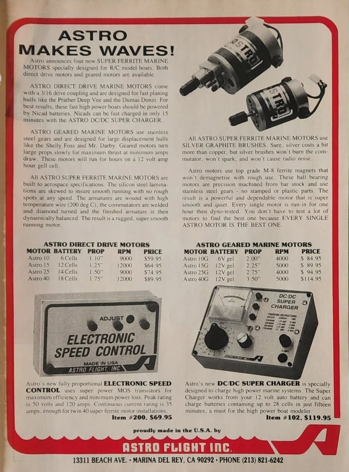 Super Ferrite Marine Motors Vintage Print Ad 1988 Speed Control Super Charger - Image 1 of 1