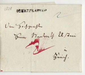 7054 HELVETIA SCHAFFHAUSEN 1828 WITH TEXT - Picture 1 of 1