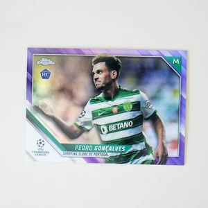 2021-22 Topps Chrome UCL Purple Refractor /250 Pedro Goncalves Rookie RC #199 - Picture 1 of 2