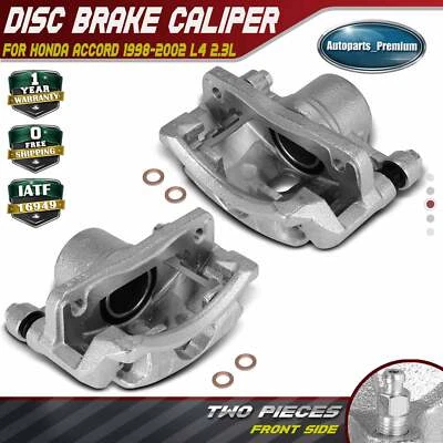 Par de pinzas de freno delanteras laterales con soporte para Honda Accord 1998-2002 L4 2,3 L Foto 1 de 4