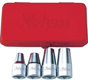 Koken 4203M 1/2inch Stud Bolt Socket Set of 4 Pieces with Metal Case Red NEW - Picture 1 of 1