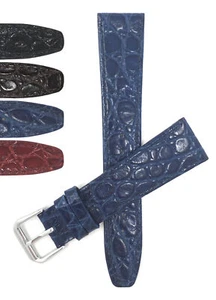 Bandini Watch Band Leather Strap Crocodile Pattern 10mm 12mm 14mm 16mm 18mm 20mm - Picture 1 of 20