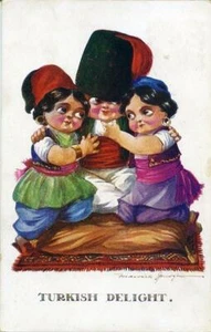 PRINTED COMIC POSTCARD "TURKISH DELIGHT" BY FRED SPURGIN - Picture 1 of 2