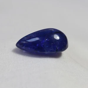 14.42 Carat 19.1x12.5 MM Natural D Block Blue Tanzanite Pear Cabochon Gemstone - Picture 1 of 11