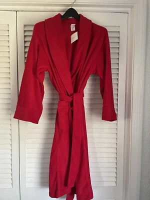 NWT JOSIE INSIDE OUT WOMAN'S MED RED FLEECE WRAP AROUND BELTED BATHROBE POCKETS - Image 1 of 4