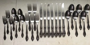 Lot of 25 SSS Oneida Bourbon Hapsburg Flatware Spoon Knife Forks  - Picture 1 of 3