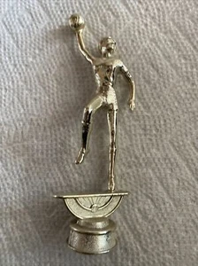 Vintage Ladies Gold Tone Basketball Metal Trophy Topper Freeman Products 1972 - Picture 1 of 8