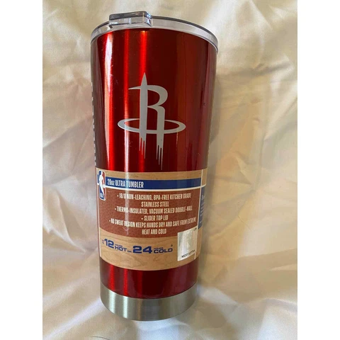 NWT NBA Houston Rockets Ultra tumbler  20oz  slider top lid       A77 Cover