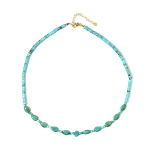 Cavill Halskette Damen Türkis 925 Sterling Silber Vergoldet 51,035ct - Bild 1 von 9