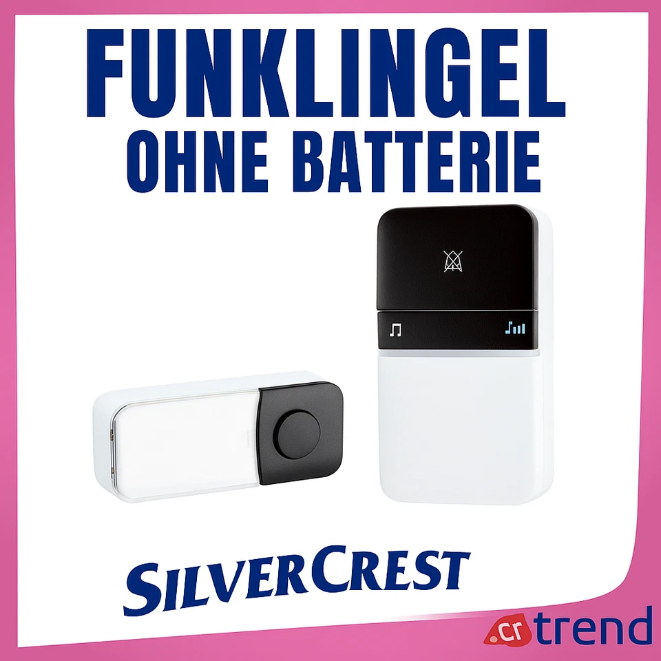 SILVERCREST® SILVERCREST Funkklingel ohne Batterie 2 Signalarten, 16 Töne, weiß