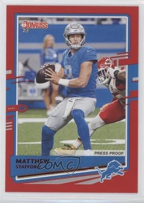 2020 Panini Donruss Press Proof Red Matthew Stafford #96 - Image 1 of 2