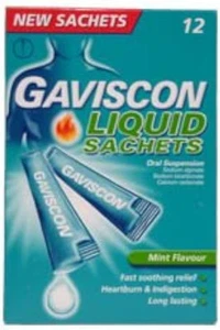 Gaviscon Mint Flavour Liquid Oral Suspension, 12 Sachets - Picture 1 of 1