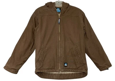 Berne Jacket Long Sleeve Full Zip Workwear Outdoors Solid Brown Size Large Youth - Image 1 of 4