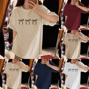 Women Butterfly Print T Shirt Casual Style Regular Length Short Sleeve - Picture 1 of 22