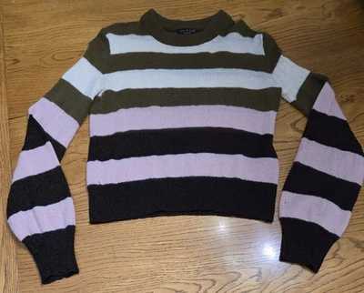 Pre-loved RAG & BONE Women's Striped Sweater Brown/White/Pink/Metallic Copper Sz - Image 1 of 3