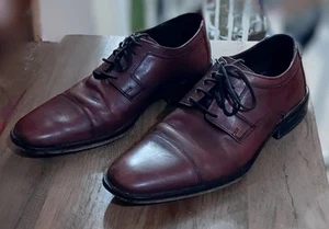 Mens Oxfords Size 10M Burgundy Cap Toe Shoes By J. Murphy by JOHNSTON & MURPHY - Picture 1 of 10