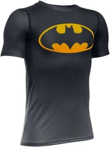Under Armour Boys Alter Ego Dc Comics Fitted Baselayer Top, Black/Sunbleached, Y - Picture 1 of 3