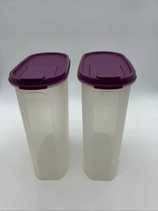 Tupperware Modular Mate Oval 4 with Purple Seal Set 2 2.3 litre Pour Lids Sz 4 - Picture 1 of 12