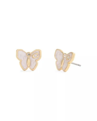 NUEVO Auténticos Aretes Mariposa Firma COACH en Tono Dorado Foto 1 de 4
