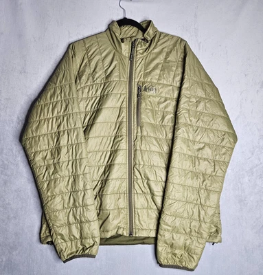 REI Co-op Jacket Mens XL Green Nylon Puffer Full Zip Adjustable Outdoor Hiking - Image 1 of 4