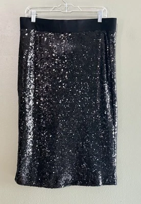 TORRID Black Sequined Skirt Torrid Sz 00 Pull On Elastic Waist Sparkle Holiday - Image 1 of 4