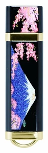 Japanese Maki-e USB Flush drive traditional design "Mt. FUJI & SAKURA" 16GB - Afbeelding 1 van 5