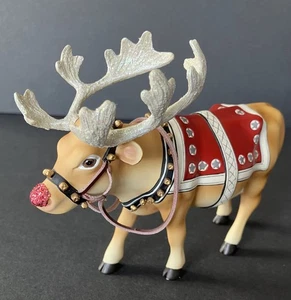 Cow Parade MOODOLPH #9147 Resina Navidad Reno/Vaca 2002 Vacaciones Brillo - Imagen 1 de 17
